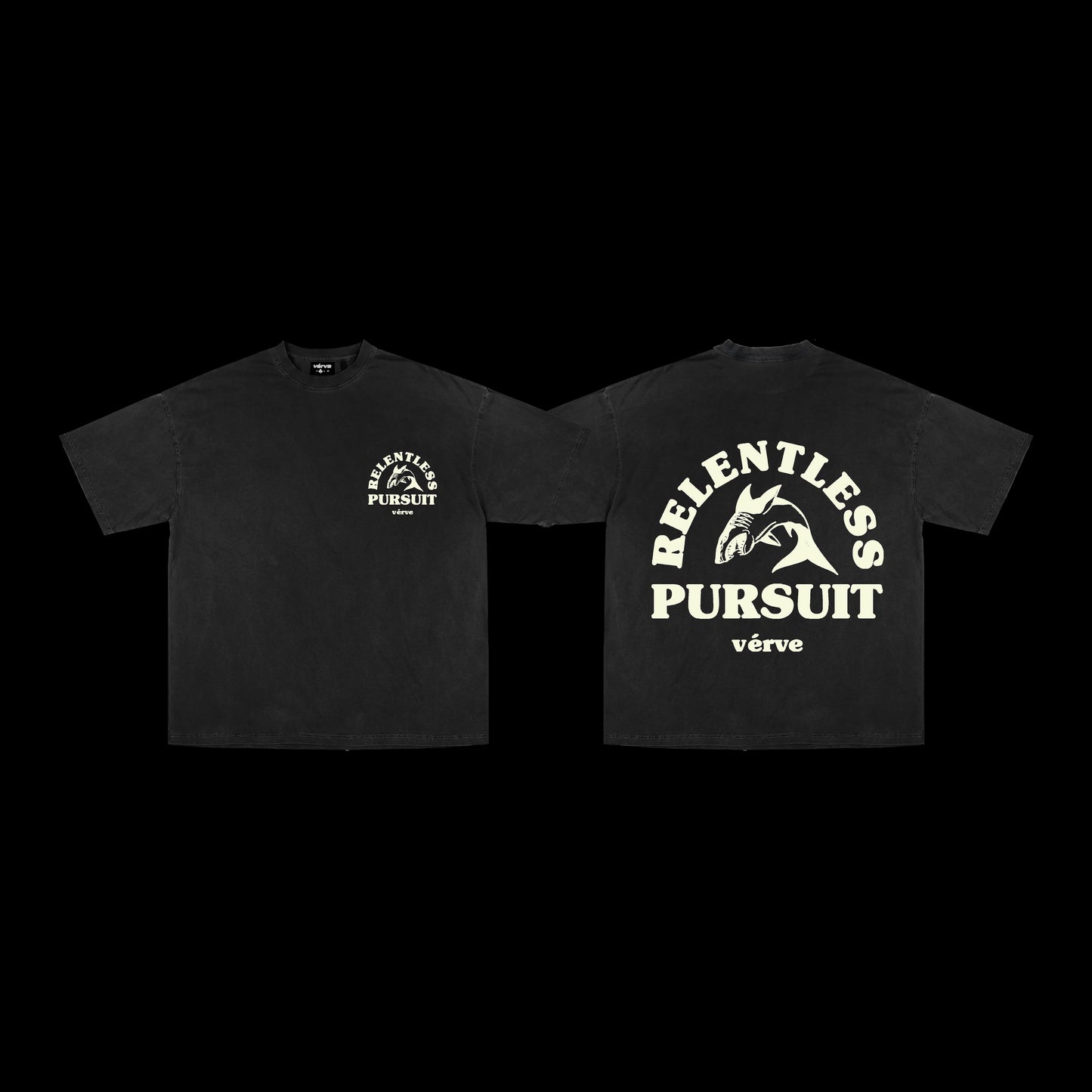 RELENTLESS PURSUIT (SHARK) OBSIDIAN BLACK TEE