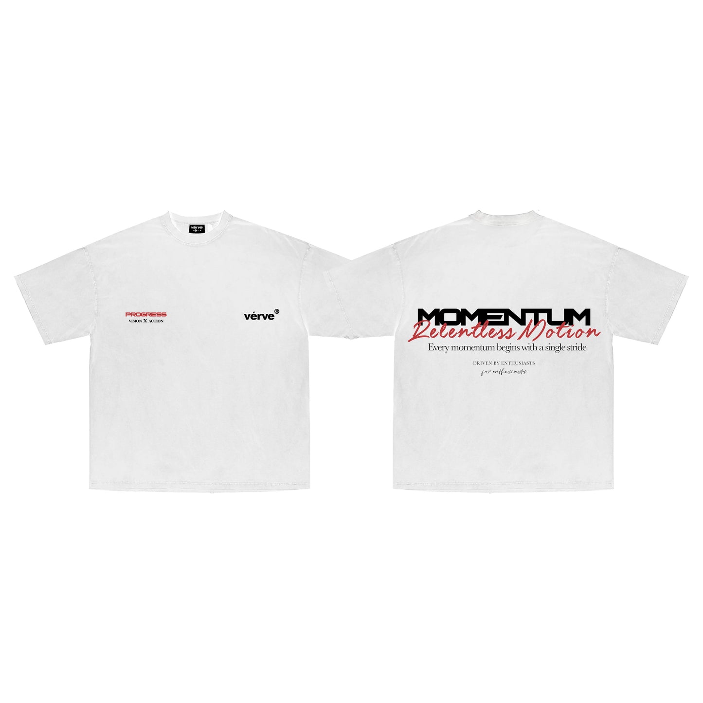 MOMENTUM: STRIDE LUNAR WHITE TEE
