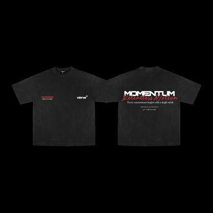 MOMENTUM: STRIDE OBSIDIAN BLACK TEE